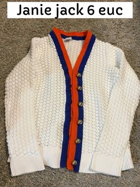 Janie and jack size 6 cardigan red white blue